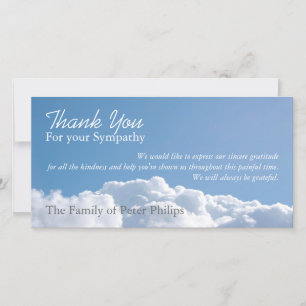 Tarjeta De Agradecimiento La condolencia pacífica del cielo H1 le agradece