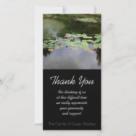 Tarjeta De Agradecimiento La condolencia pacífica del jardín de Waterlily le