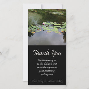 Tarjeta De Agradecimiento La condolencia pacífica del jardín de Waterlily le