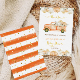 Tarjeta De Agradecimiento La cosecha de Baby Shower de calabaza caída gracia