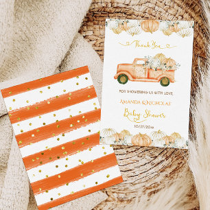 Tarjeta De Agradecimiento La cosecha de Baby Shower de calabaza caída gracia