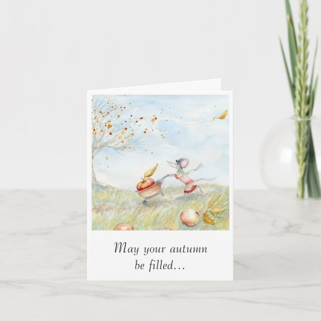 Tarjeta De Agradecimiento "La cosecha de Miss Mousie" Notecard (Anverso)