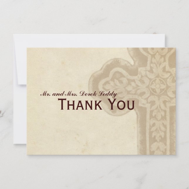 Tarjeta De Agradecimiento La cruz céltica antigua de Brown le agradece (Anverso)