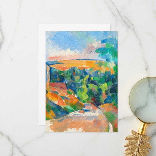 Tarjeta De Agradecimiento La curva en el camino de Paul Cezanne (Anverso/Reverso In Situ)