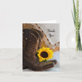 Tarjeta De Agradecimiento La dama de honor del girasol en el país gracias