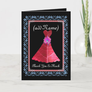 Tarjeta De Agradecimiento La DAMA DE HONOR le agradece - ajuste ROJO del