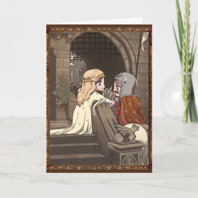 Tarjeta De Agradecimiento La Dama y el Caballero - ¡Pintura romántica! (Anverso)