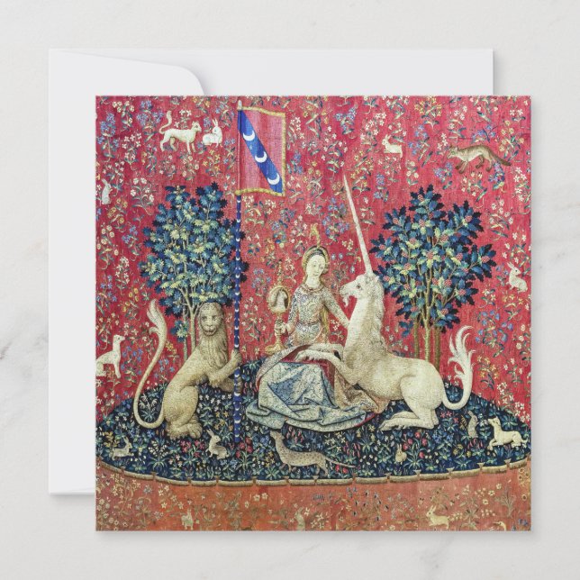 Tarjeta De Agradecimiento La dama y el unicornio, la vista (Anverso)