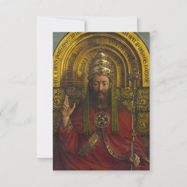 Tarjeta De Agradecimiento La deidad se apoderó, Cristo, el retablo de Gante (Anverso)
