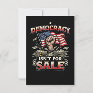 Tarjeta De Agradecimiento La democracia no está en venta
