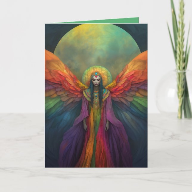 Tarjeta De Agradecimiento La diosa arcoiris celestial Ángel Spirit Guide Art (Anverso)