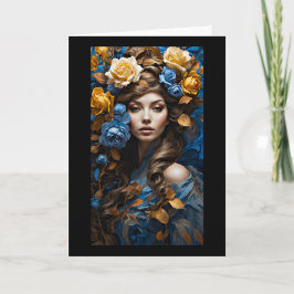 Tarjeta De Agradecimiento La diosa de la naturaleza rosa azul y amarillo sal