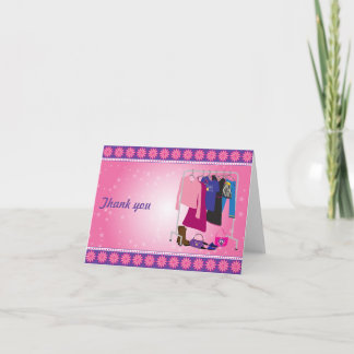 Tarjeta De Agradecimiento La diva de la moda le agradece cardar