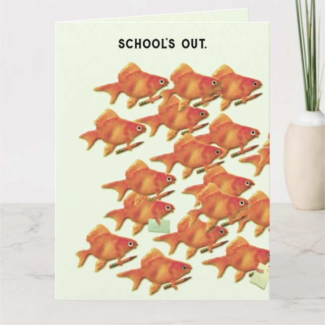 Tarjeta De Agradecimiento La divertida escuela está fuera (Anverso)