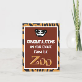 Tarjeta De Agradecimiento La divertida fuga de la jubilación del zoológico