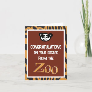 Tarjeta De Agradecimiento La divertida fuga de la jubilación del zoológico