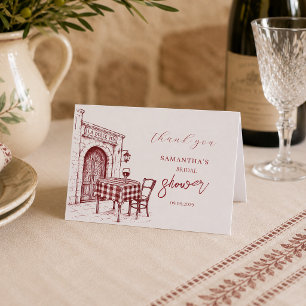 Tarjeta De Agradecimiento La dolce vita ducha de novia boceto italiano