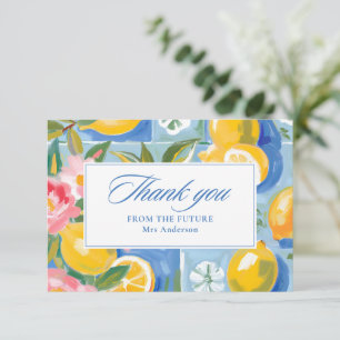 Tarjeta De Agradecimiento La dolce vita ducha de novia con limón