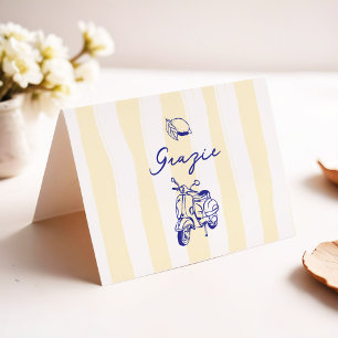 Tarjeta De Agradecimiento La Dolce Vita Ducha Nupcial Amarilla Limón Italian