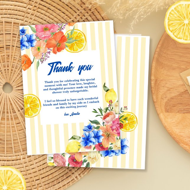 Tarjeta De Agradecimiento La dolce vita Lemon Italiano Ducha de novia (Subido por el creador)