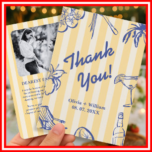 Tarjeta De Agradecimiento La Dolce Vita Limones Regalo de Boda Italiano