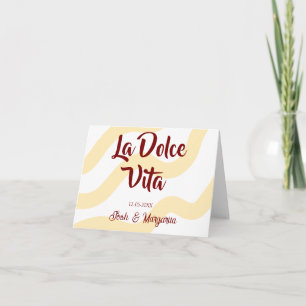 Tarjeta De Agradecimiento La Dolce Vita melocotón pareja de novios nombre ma