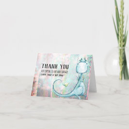 Tarjeta De Agradecimiento La ducha azul del bebé del dragón del *~* le