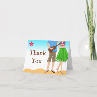 Tarjeta De Agradecimiento La ducha de la boda de los pares de Luau le