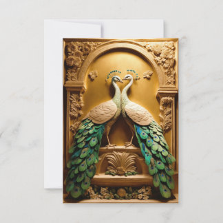 Tarjeta De Agradecimiento La elegancia de una pareja de pavos reales"
