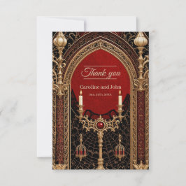 Tarjeta De Agradecimiento La elegancia oscura del estilo gótico.