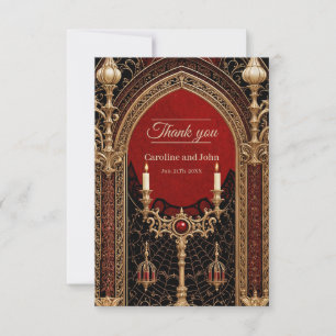 Tarjeta De Agradecimiento La elegancia oscura del estilo gótico.