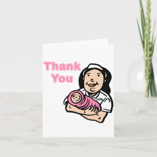 Tarjeta De Agradecimiento la enfermera del chica le agradece