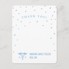Tarjeta De Agradecimiento La enfermera personalizada azul le agradece las