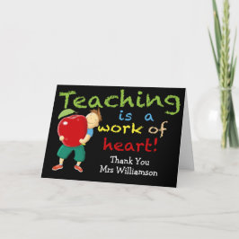 Tarjeta De Agradecimiento La Enseñanza Es Un Trabajo De Corazón