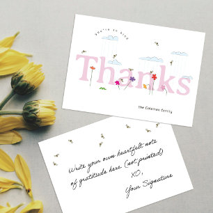 Tarjeta De Agradecimiento La escena de las abejas de primavera de Pink Big G
