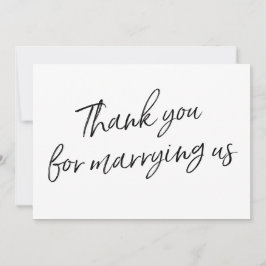 Tarjeta De Agradecimiento La escritura elegante "le agradece por casarnos "