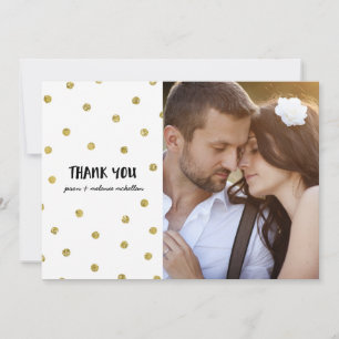 Tarjeta De Agradecimiento La falsa boda atractiva del Relieve metalizado del