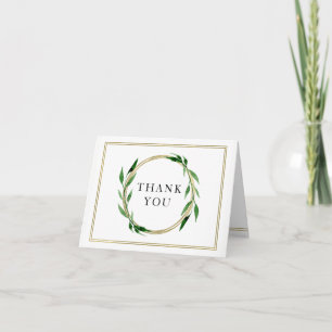 Tarjeta De Agradecimiento La falsa boda de oro de la guirnalda le agradece