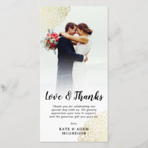 Tarjeta De Agradecimiento La falsa foto de la boda del cordón del oro le