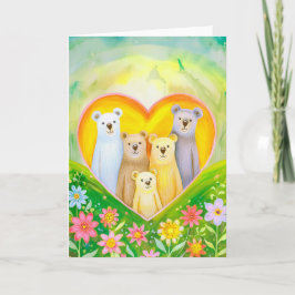 Tarjeta De Agradecimiento La familia del oso