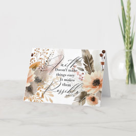 Tarjeta De Agradecimiento La Fe Hace Posibles Las Cosas De Saludo