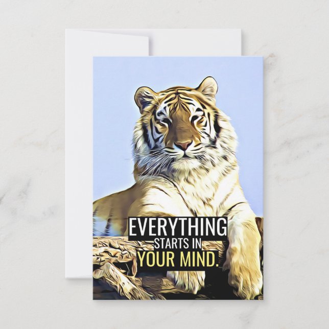 Tarjeta De Agradecimiento La Felicidad Cita Todo Comienza En Tu Mente (Anverso)