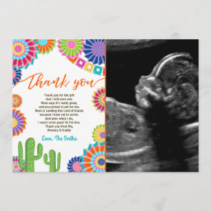 Tarjeta De Agradecimiento La fiesta Baby Shower le agradece cardar el cactus