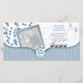 Tarjeta De Agradecimiento La fiesta de bienvenida al bebé azul le agradece