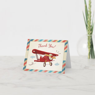Tarjeta De Agradecimiento La fiesta de bienvenida al bebé del aeroplano le