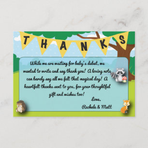 Tarjeta De Agradecimiento ¡La fiesta de bienvenida al bebé del tema del