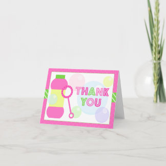 Tarjeta De Agradecimiento La fiesta de cumpleaños de la burbuja le agradece