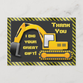 Tarjeta De Agradecimiento La fiesta de cumpleaños de la construcción le