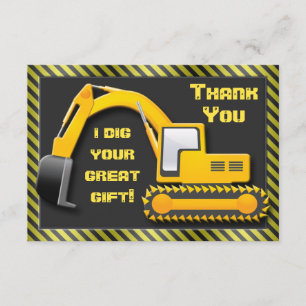 Tarjeta De Agradecimiento La fiesta de cumpleaños de la construcción le