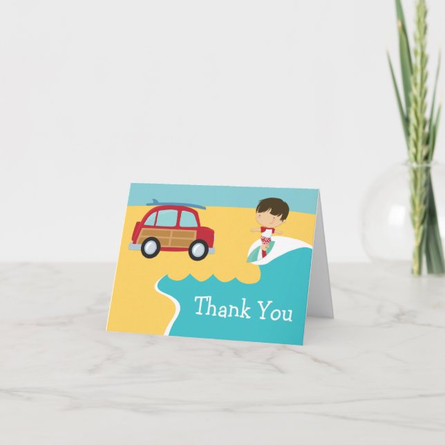 Tarjeta De Agradecimiento La fiesta de cumpleaños de la playa de la resaca (Anverso)